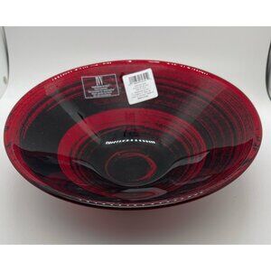 NEW Beautiful Hand-Painted - Handmade in Italy IVV Red/Black Bowl